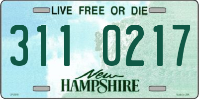 NH license plate 3110217