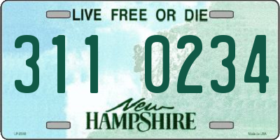 NH license plate 3110234