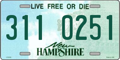 NH license plate 3110251