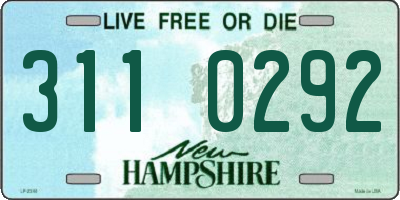 NH license plate 3110292