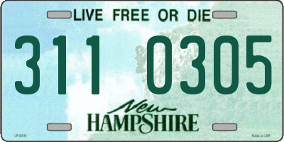 NH license plate 3110305