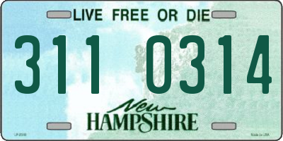 NH license plate 3110314