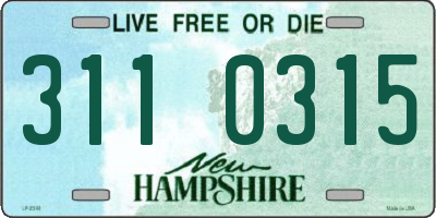 NH license plate 3110315