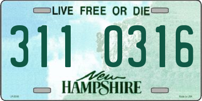 NH license plate 3110316