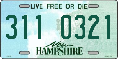 NH license plate 3110321