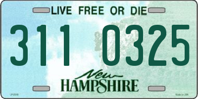 NH license plate 3110325