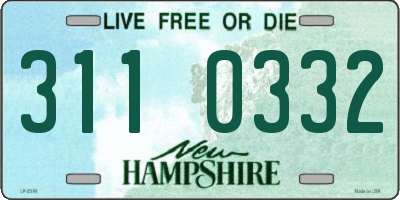 NH license plate 3110332