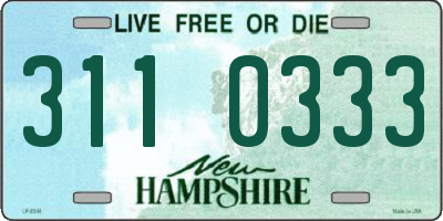 NH license plate 3110333