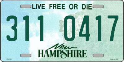 NH license plate 3110417