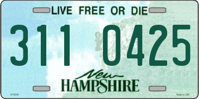NH license plate 3110425