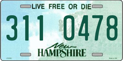 NH license plate 3110478