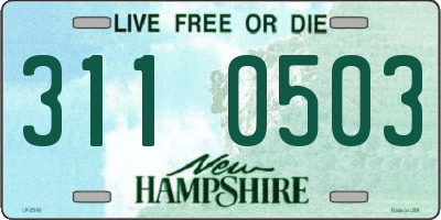 NH license plate 3110503