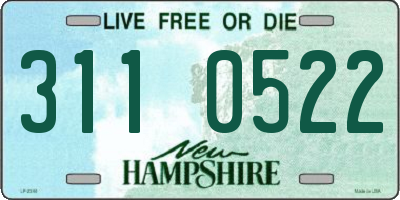 NH license plate 3110522