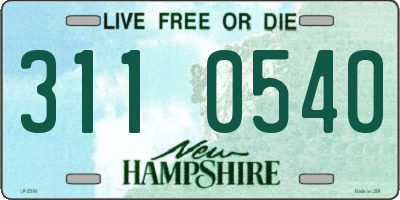 NH license plate 3110540
