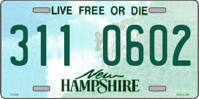 NH license plate 3110602