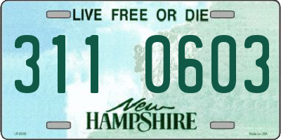 NH license plate 3110603