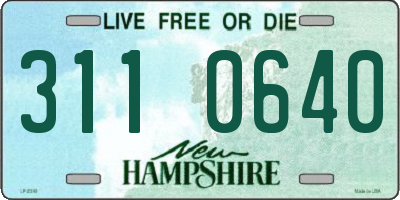 NH license plate 3110640