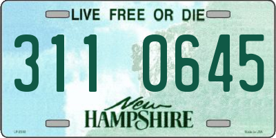 NH license plate 3110645