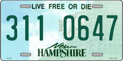 NH license plate 3110647