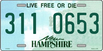 NH license plate 3110653