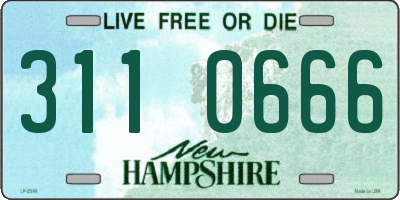 NH license plate 3110666
