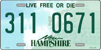 NH license plate 3110671