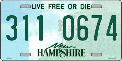 NH license plate 3110674