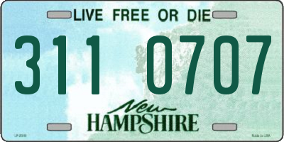 NH license plate 3110707