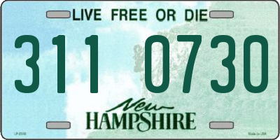 NH license plate 3110730
