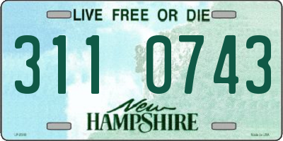 NH license plate 3110743