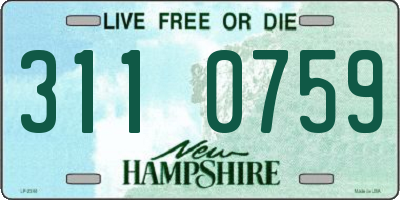 NH license plate 3110759