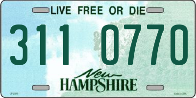 NH license plate 3110770
