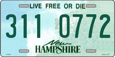NH license plate 3110772