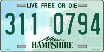 NH license plate 3110794