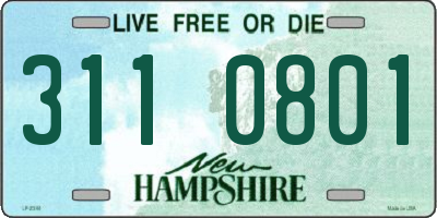 NH license plate 3110801