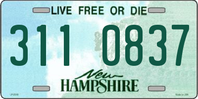 NH license plate 3110837