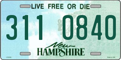 NH license plate 3110840