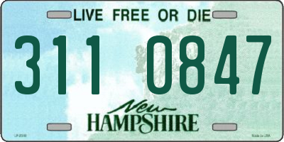 NH license plate 3110847