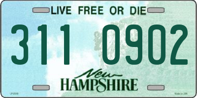 NH license plate 3110902