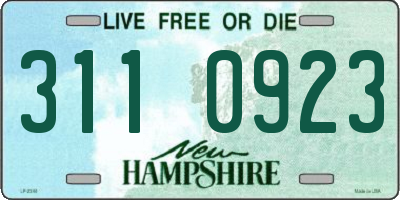 NH license plate 3110923