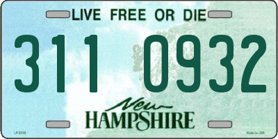 NH license plate 3110932