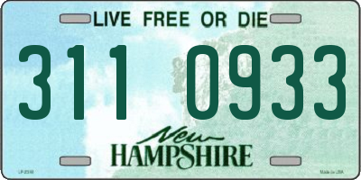 NH license plate 3110933