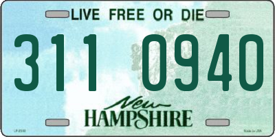 NH license plate 3110940