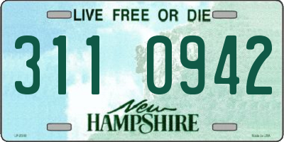 NH license plate 3110942