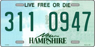 NH license plate 3110947