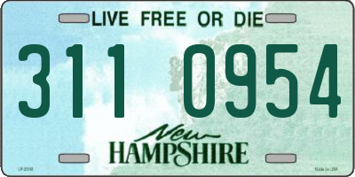 NH license plate 3110954