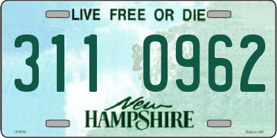 NH license plate 3110962