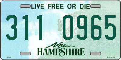 NH license plate 3110965