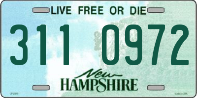 NH license plate 3110972
