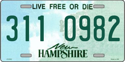 NH license plate 3110982